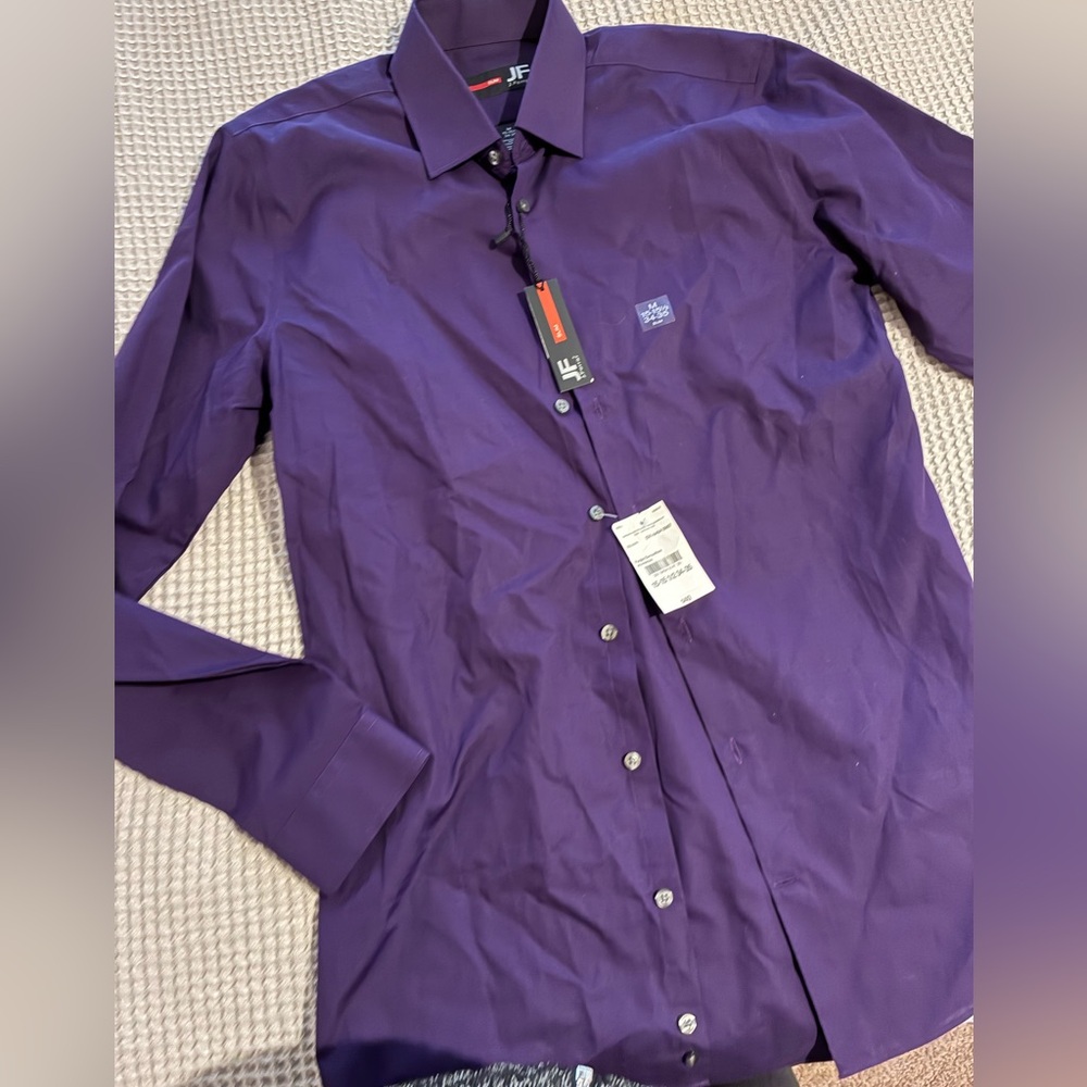 JF J.Ferrar Men’s Deep Purple Dress Shirt, 15-15.5, Medium, NWT - Picture 4 of 4